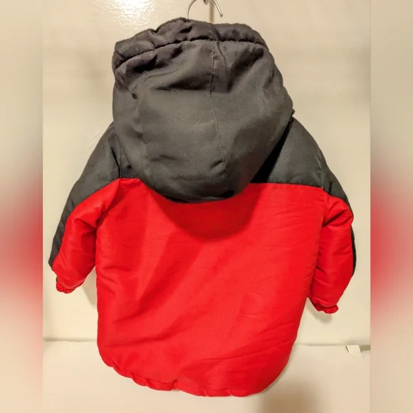 18 Mo Toughskins Infant Boys Black and Cherry Pie Snow Jacket - Picture 13 of 13